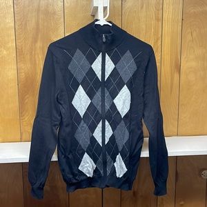 Perry Ellis black full zip sweater size small